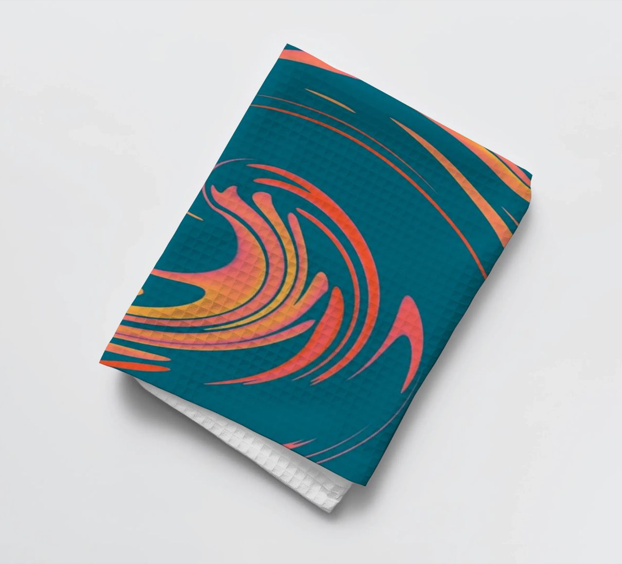 Abstract colourful dynamic circular pattern tea towel by Something for you