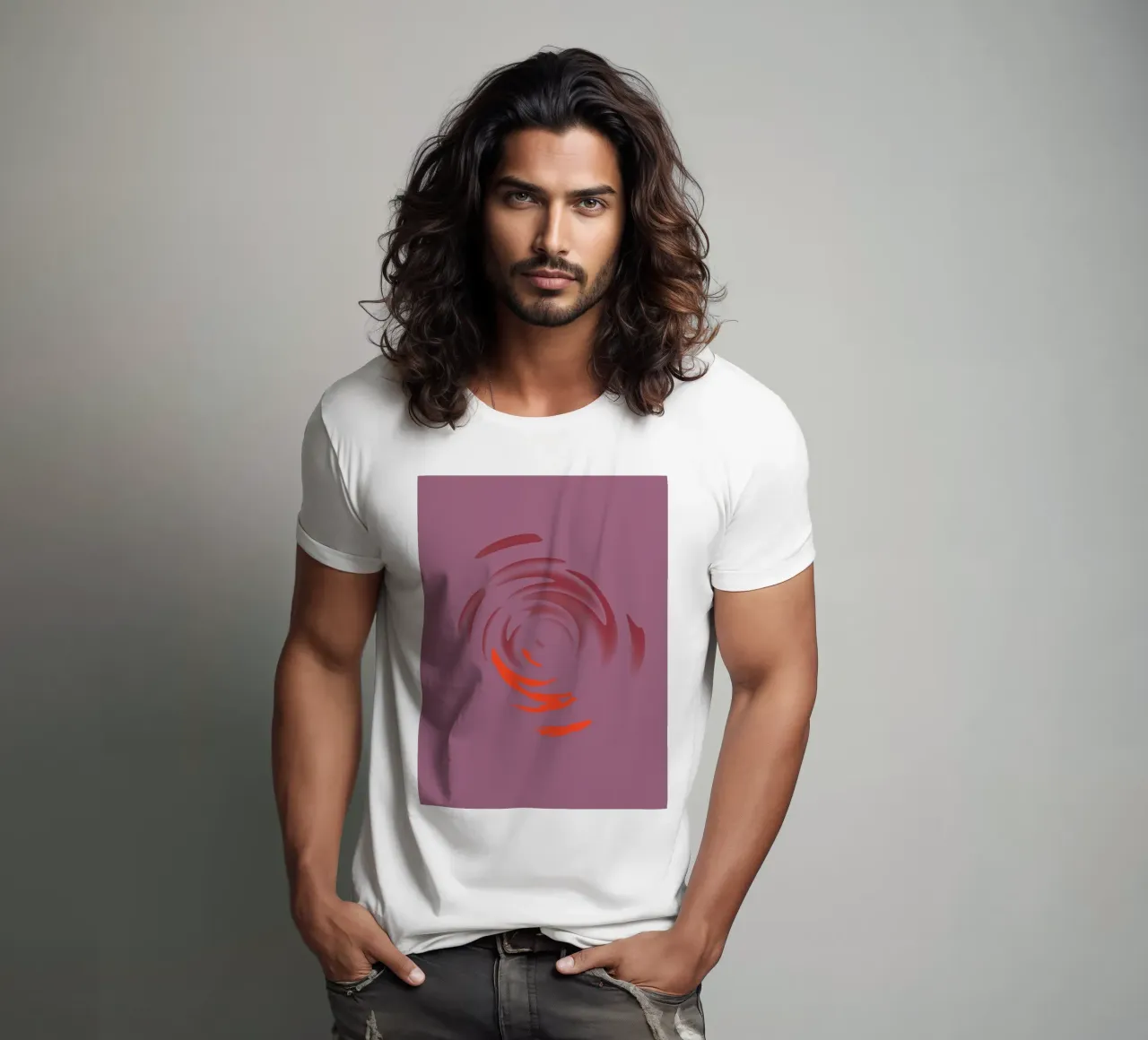 Abstract dynamic pink round circle pattern t-shirt by Something for you