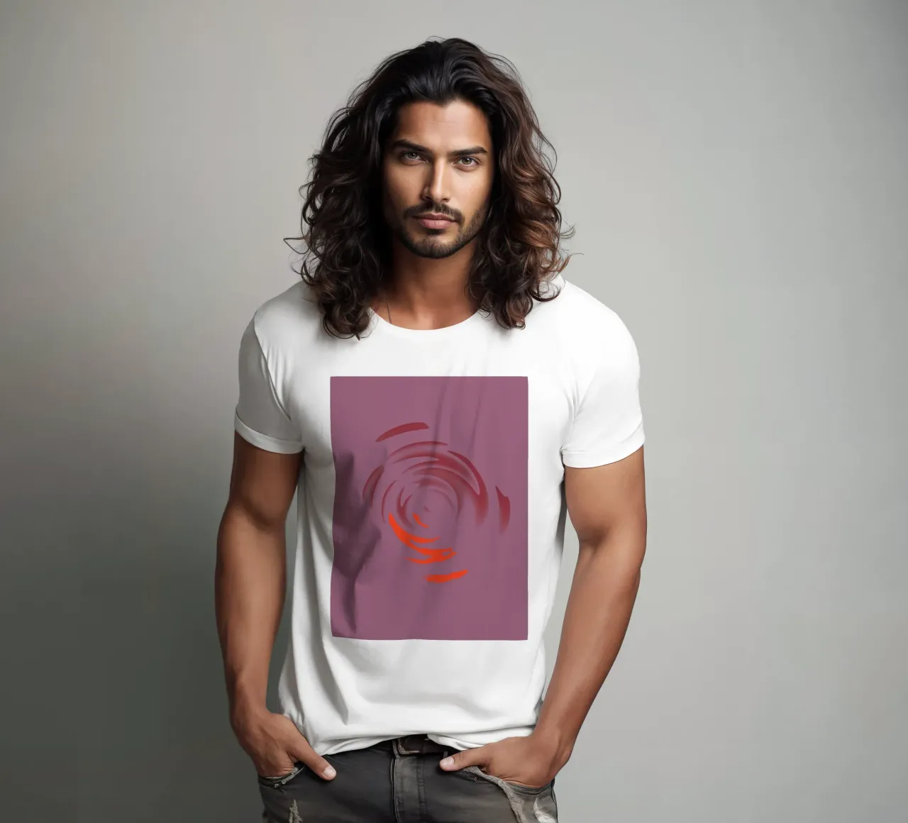 Abstraktes dynamisches pinkes rundes Kreis Muster T-Shirt von Something for you