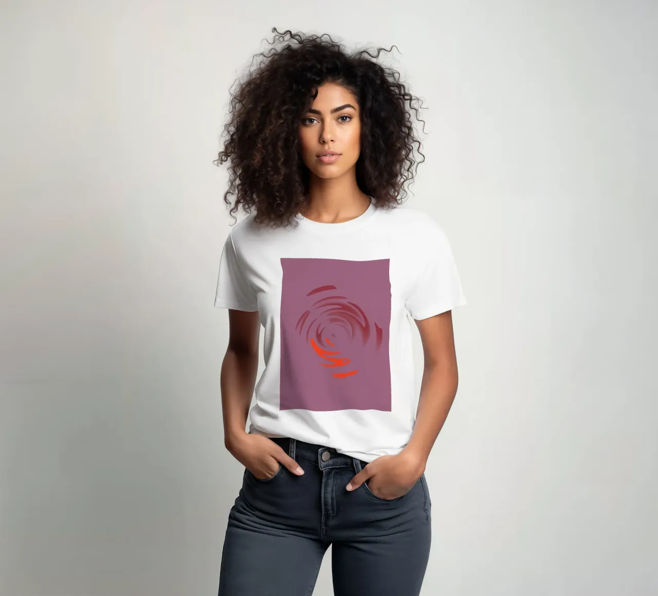 Abstract dynamic pink round circle pattern t-shirt by Something for you