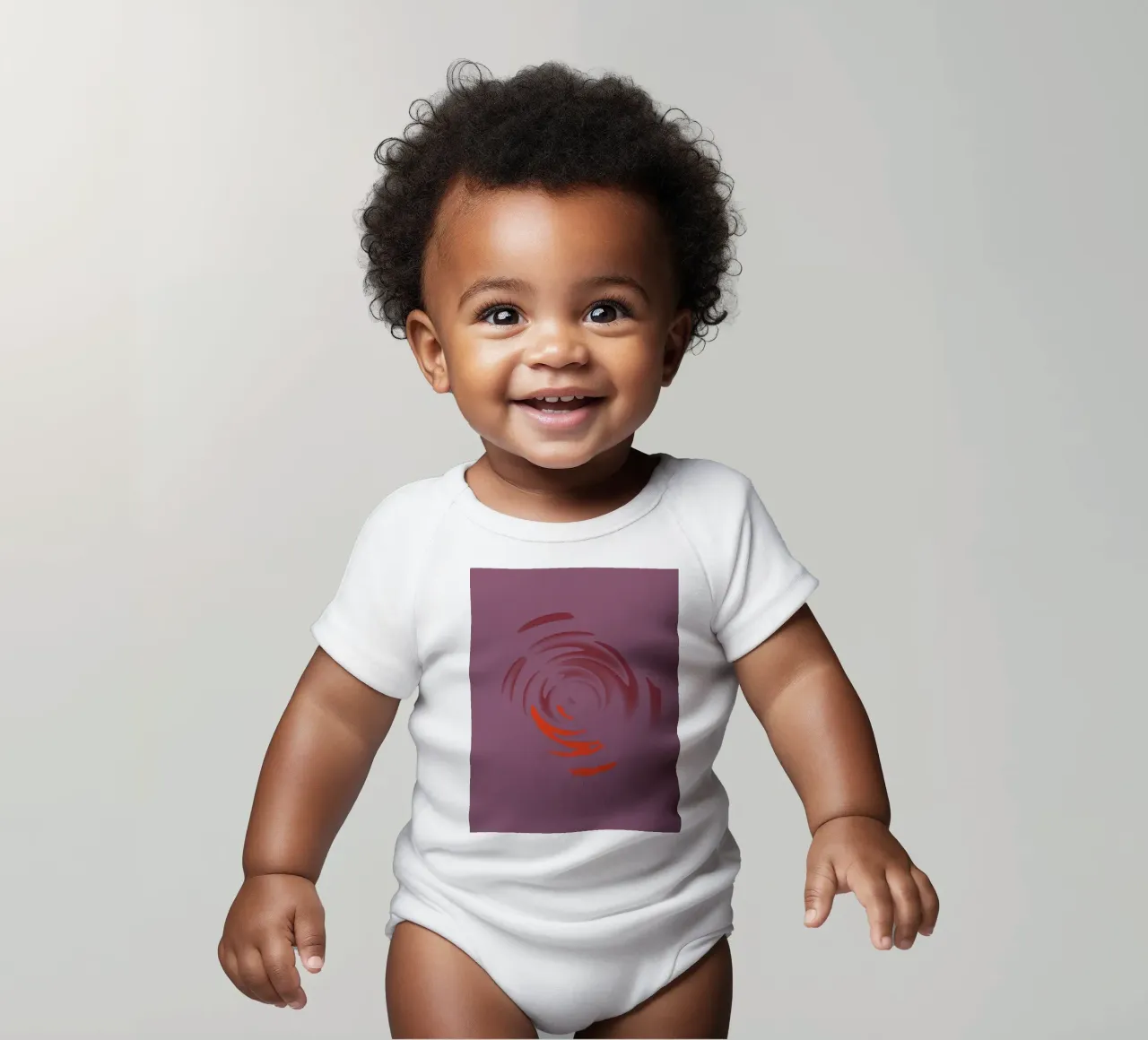 Abstraktes dynamisches pinkes rundes Kreis Muster Kurzarm Babybody von Something for you