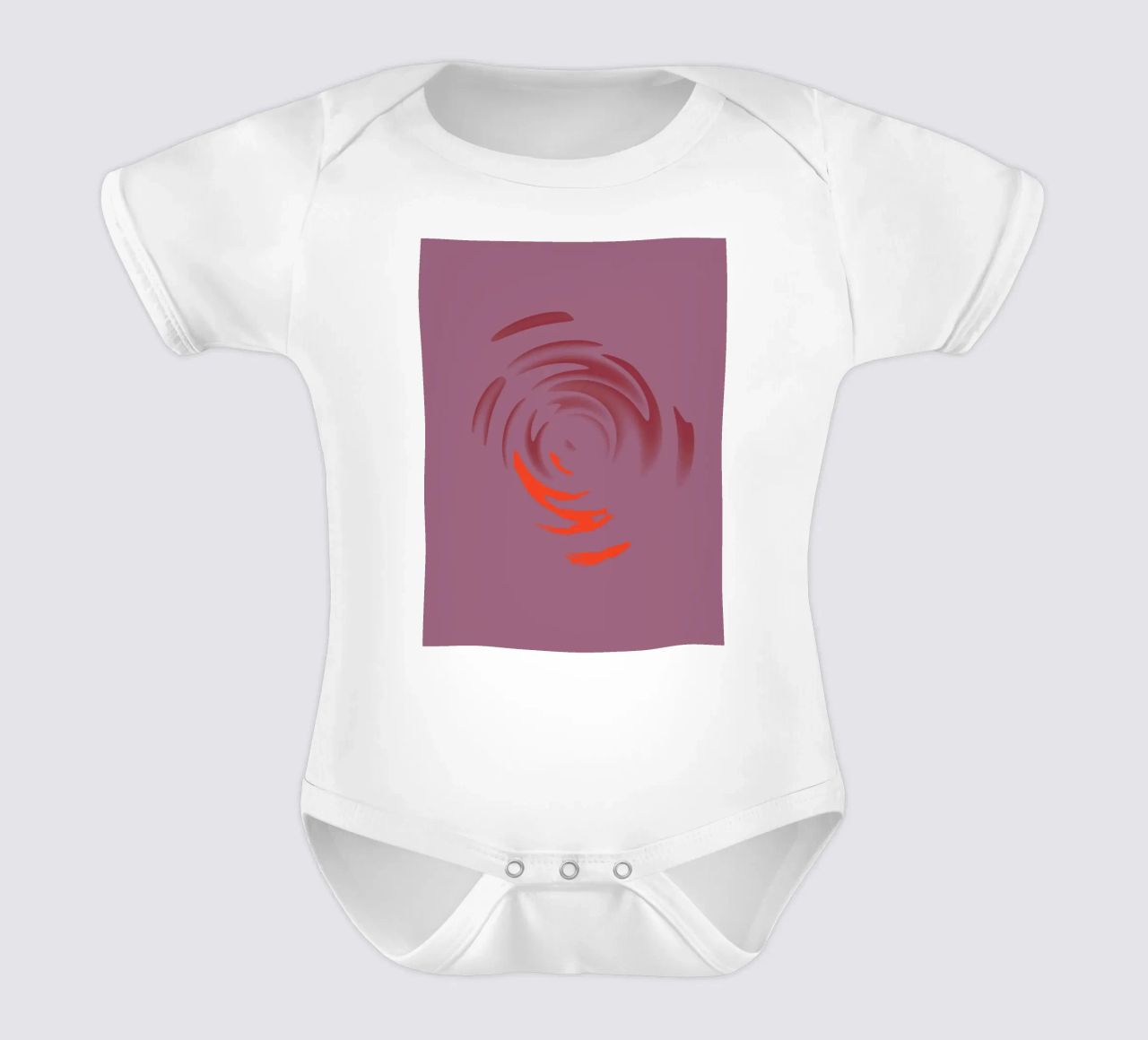 Abstract dynamic pink round circle pattern short-sleeve baby romper by Something for you