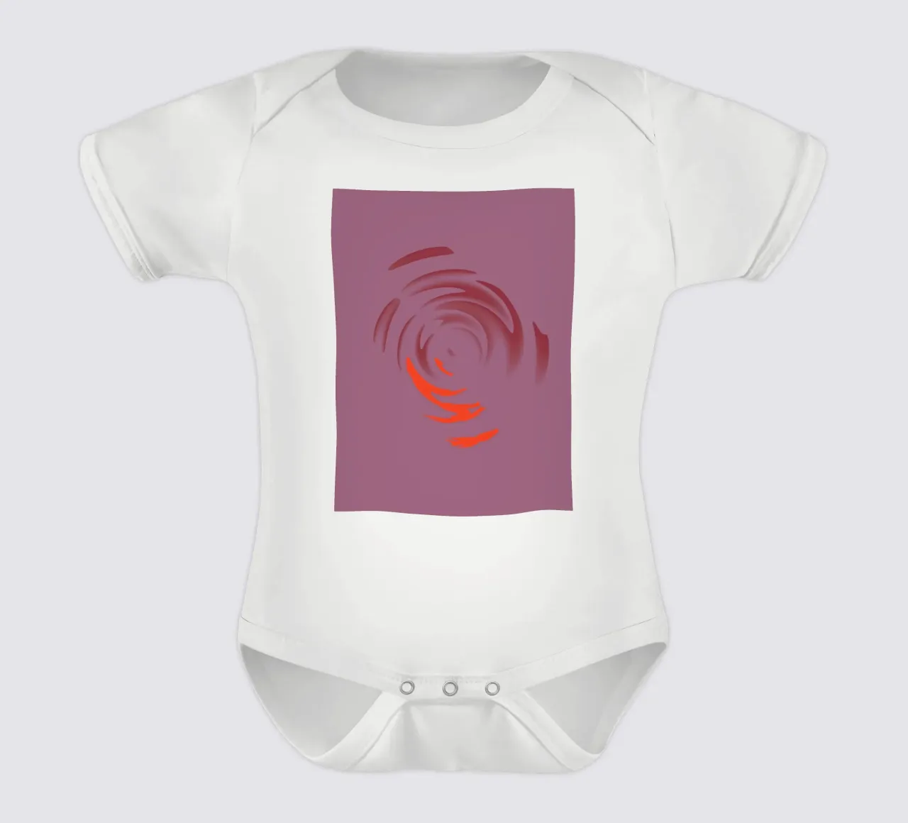 Abstract dynamic pink round circle pattern short-sleeve baby romper by Something for you