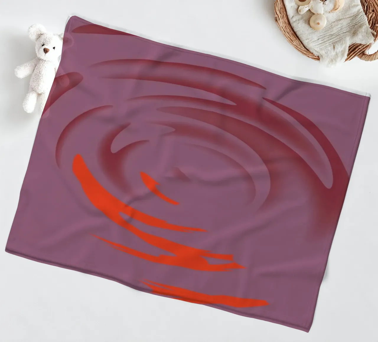 Abstract dynamic pink round circle pattern fleece blanket by Something for you