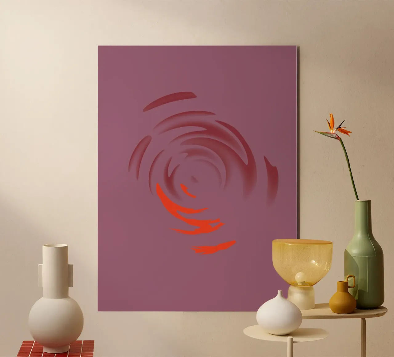 Abstract dynamic pink round circle pattern alu-dibond by Something for you