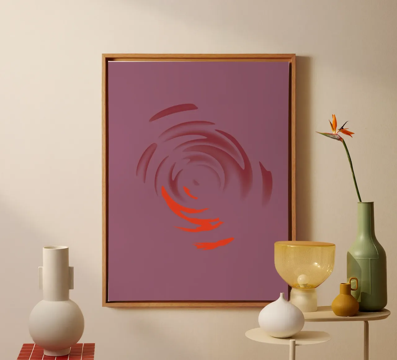 Abstraktes dynamisches pinkes rundes Kreis Muster Leinwand von Something for you