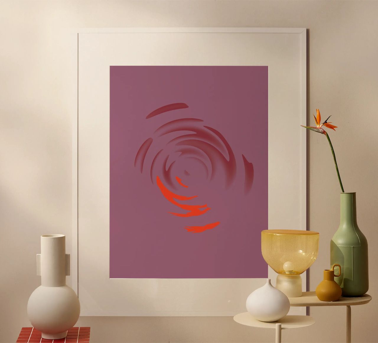 Abstract dynamic pink round circle pattern hahnemühle by Something for you