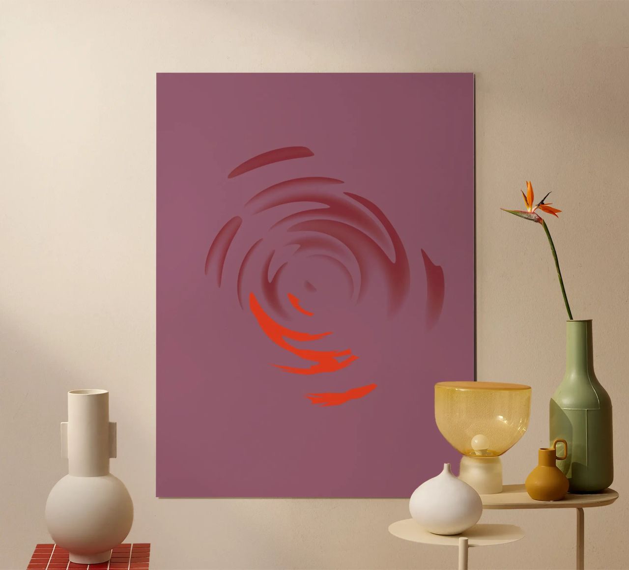 Abstract dynamic pink round circle pattern hahnemühle by Something for you