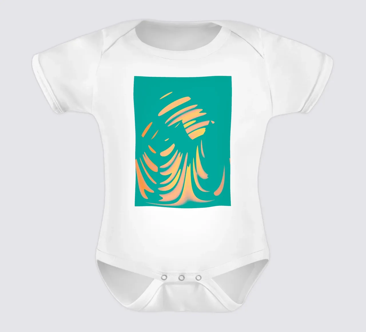 Abstract dynamic pastel-coloured wave pattern short-sleeve baby romper by Something for you