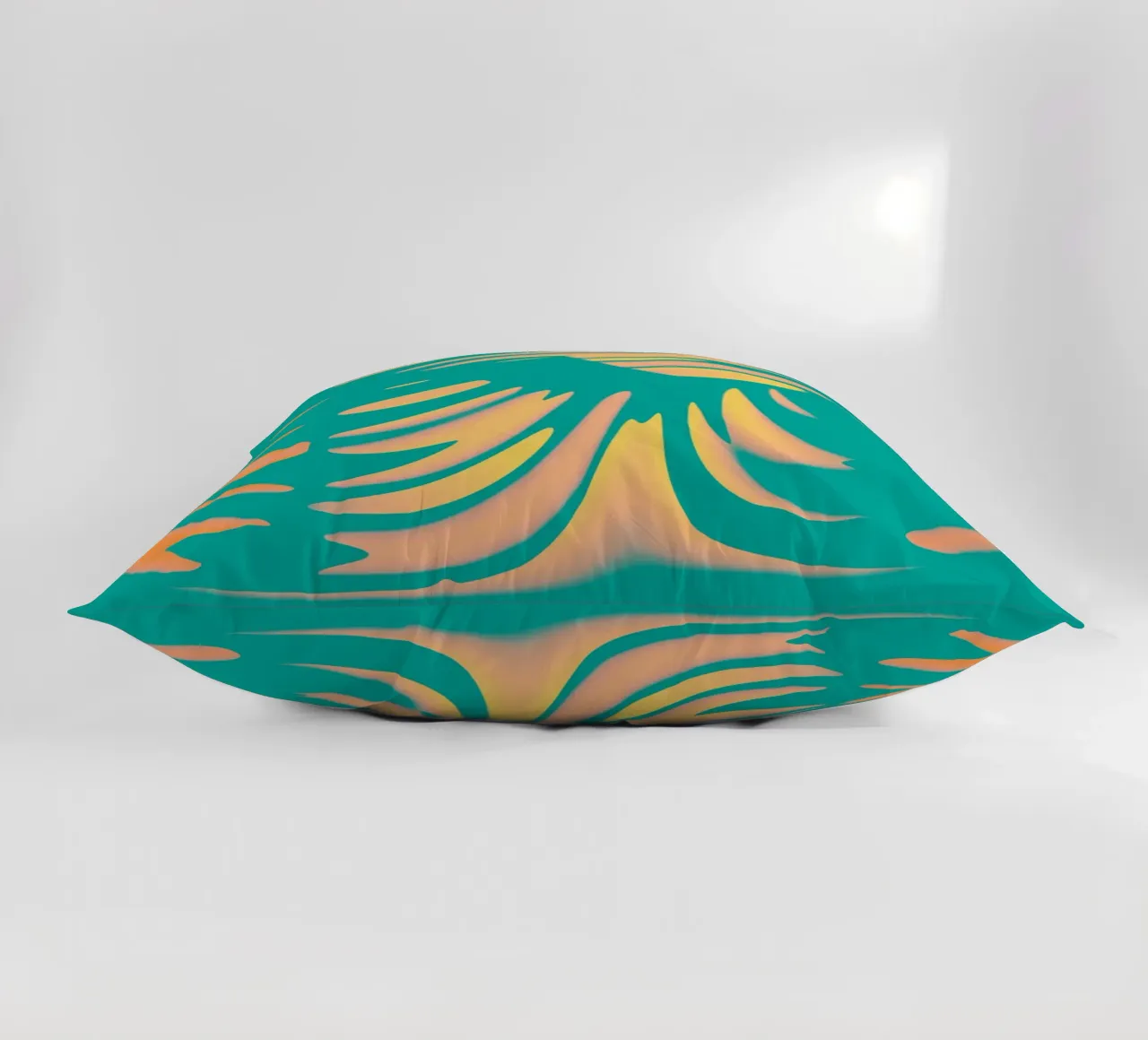 Abstract dynamic pastel-coloured wave pattern decorative cushion by Something for you