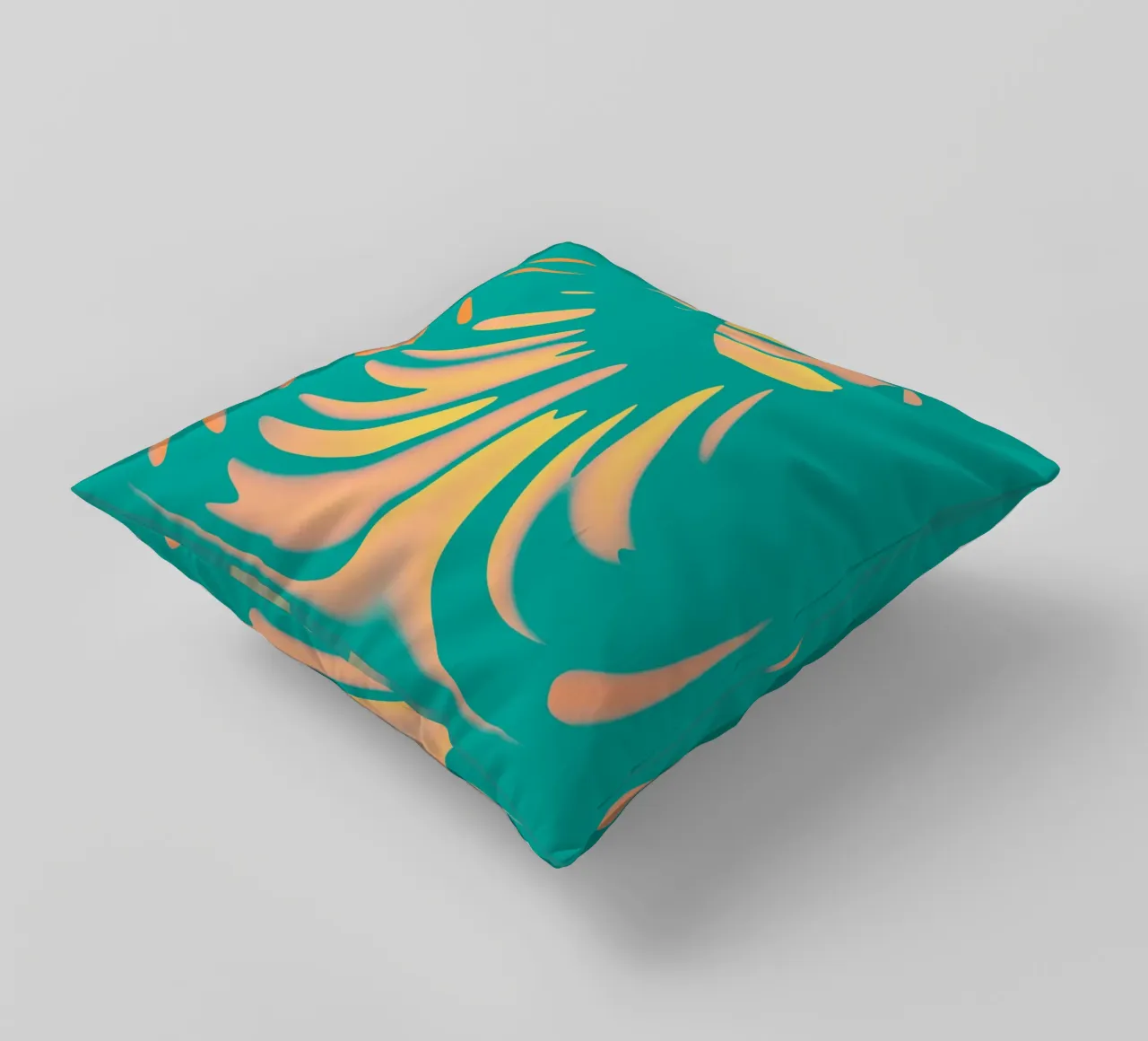 Abstract dynamic pastel-coloured wave pattern decorative cushion by Something for you