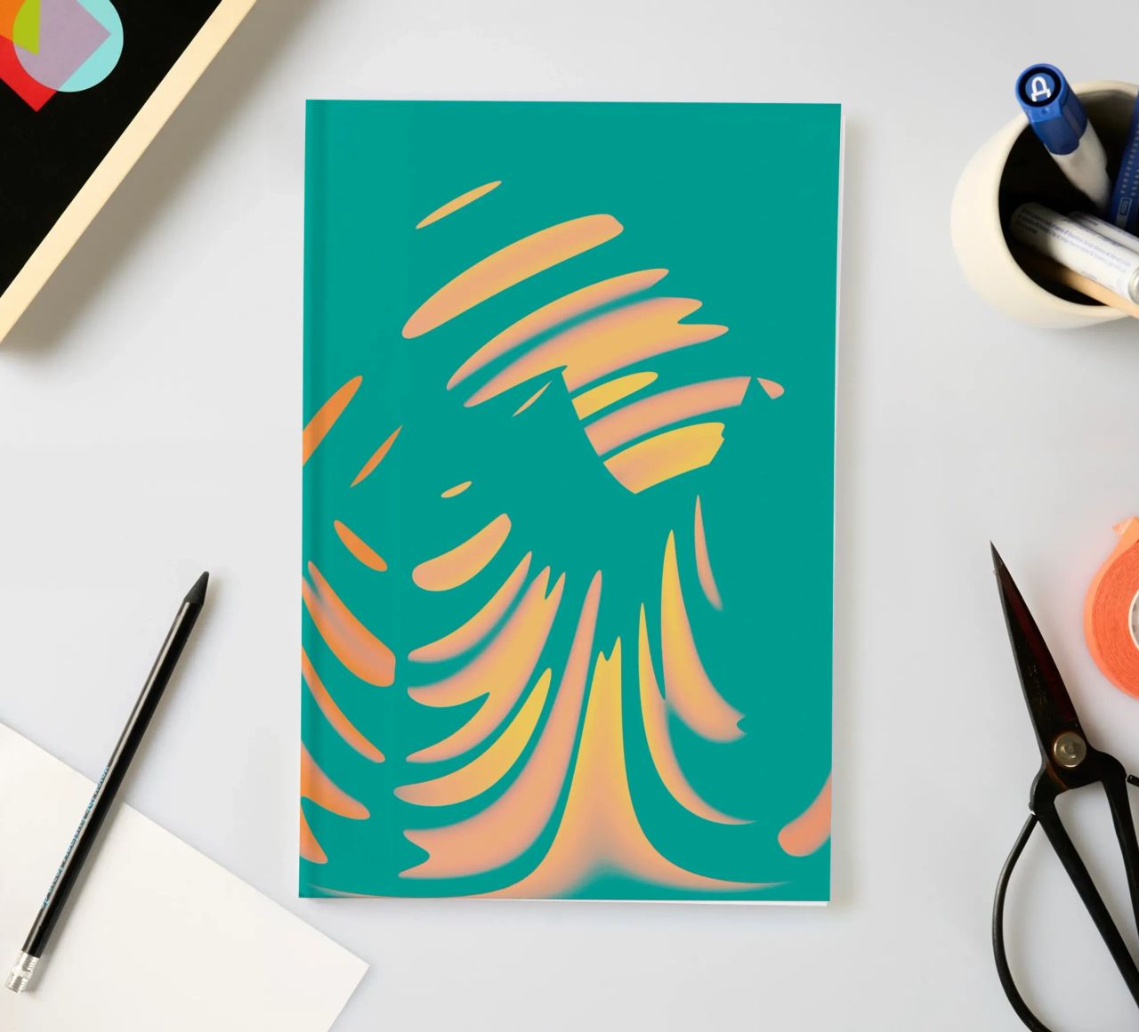 Abstract dynamic pastel-coloured wave pattern notebook by Something for you