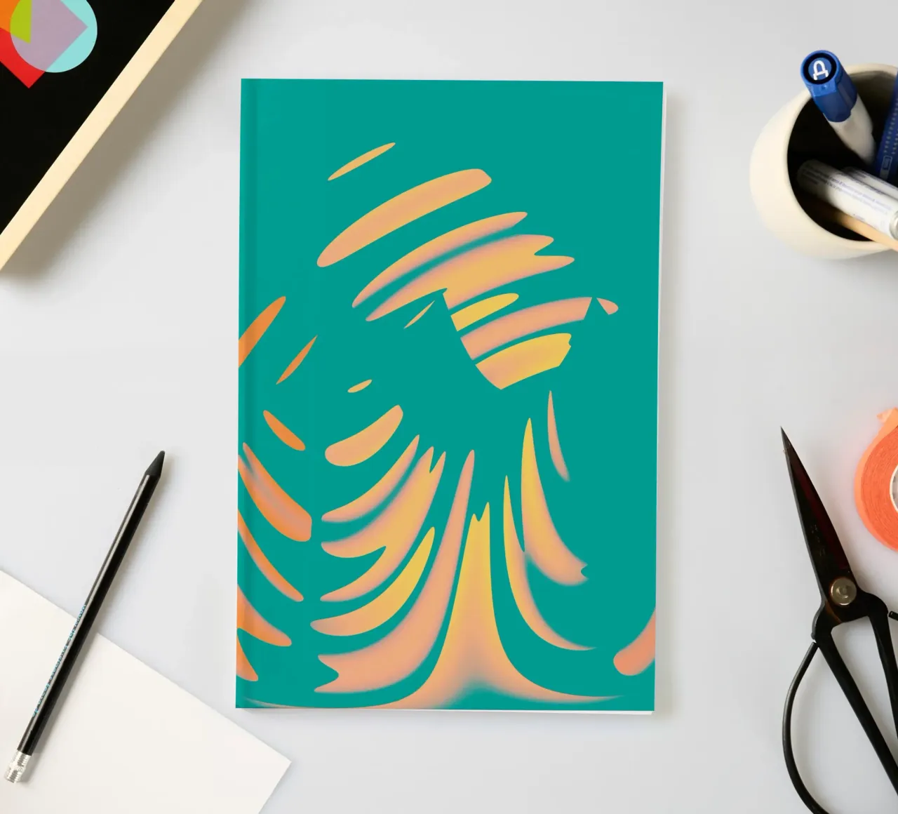 Abstraktes dynamisches pastellfarbenes Wellen Muster Notizbuch von Something for you