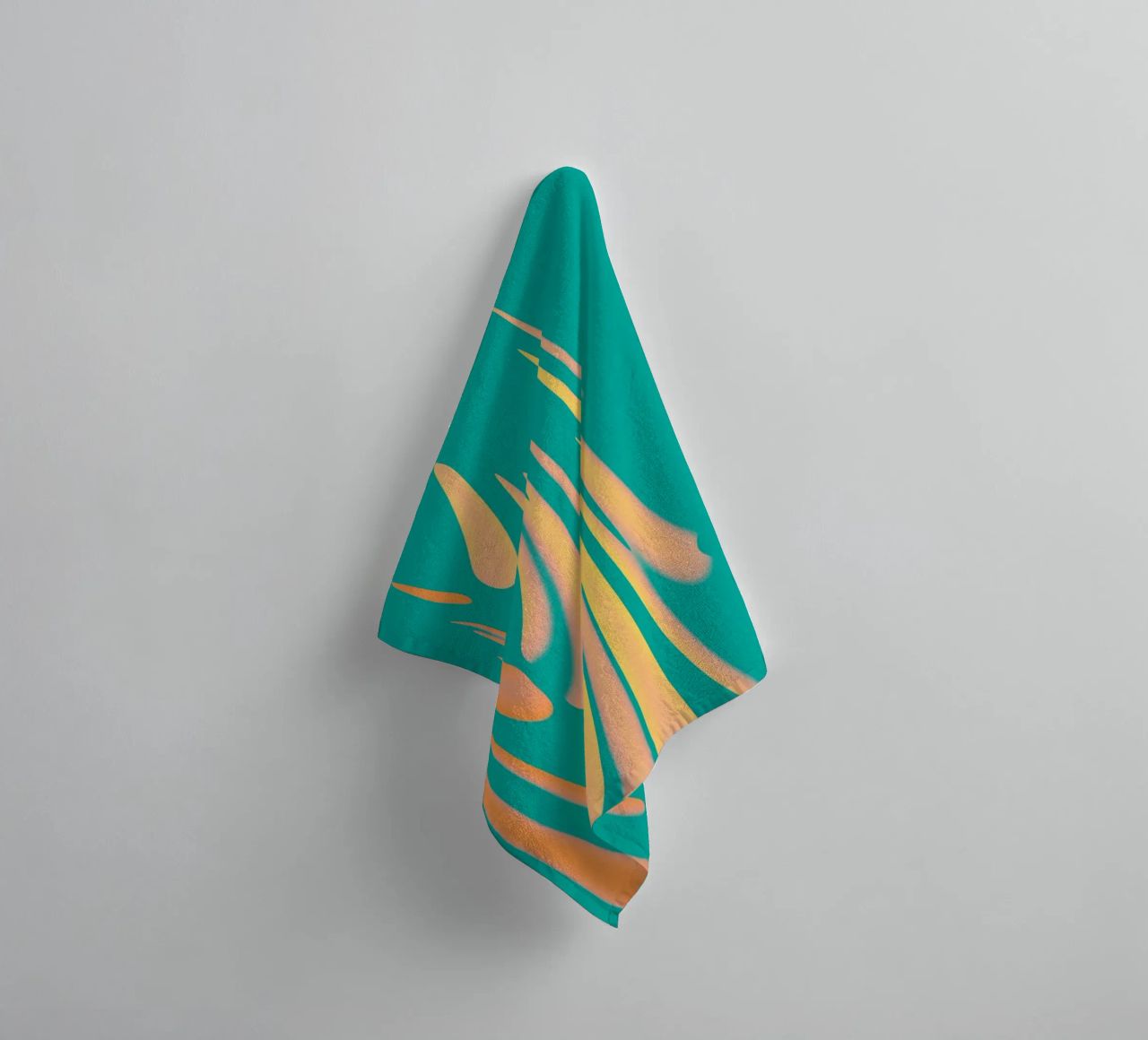 Abstract dynamisch pastelkleurig golfpatroon badhanddoek van Something for you