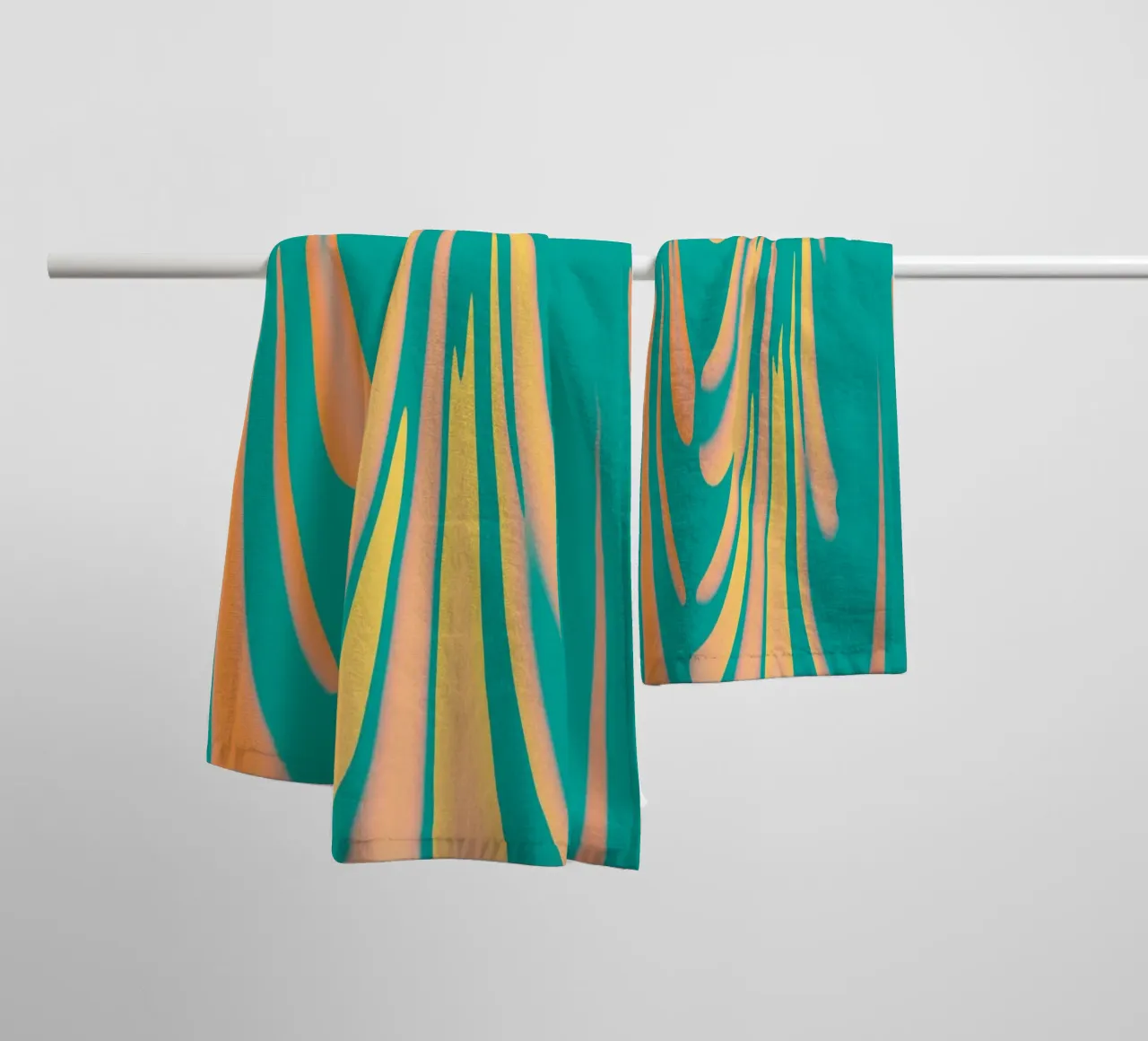 Abstraktes dynamisches pastellfarbenes Wellen Muster Handtuch von Something for you