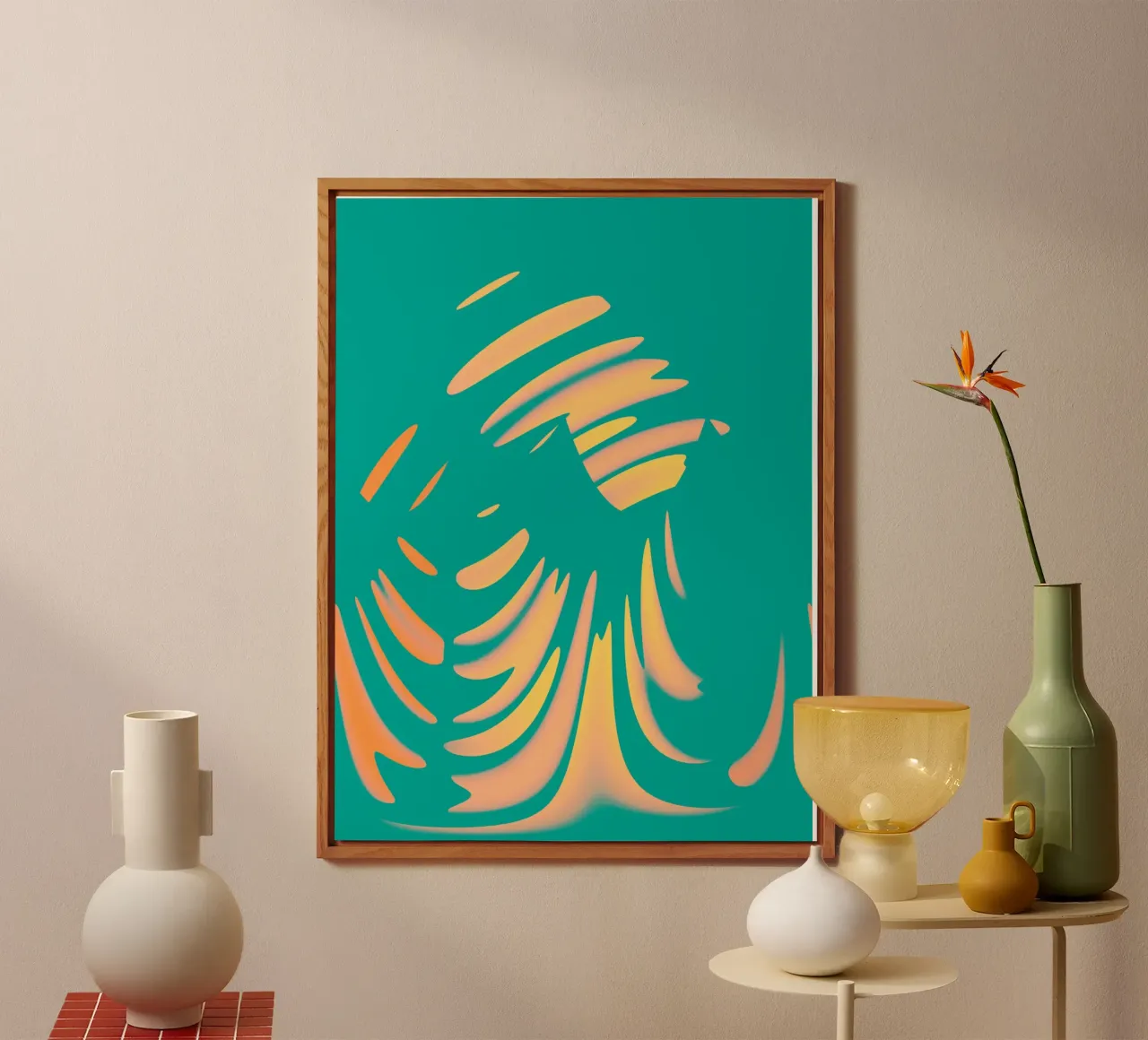 Abstract dynamic pastel-coloured wave pattern alu-dibond by Something for you