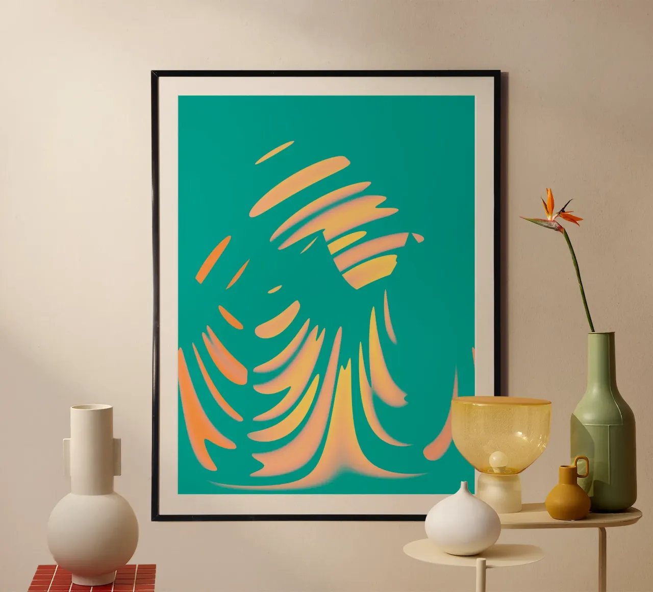 Motif abstrait dynamique de vagues pastel hahnemühle de Something for you
