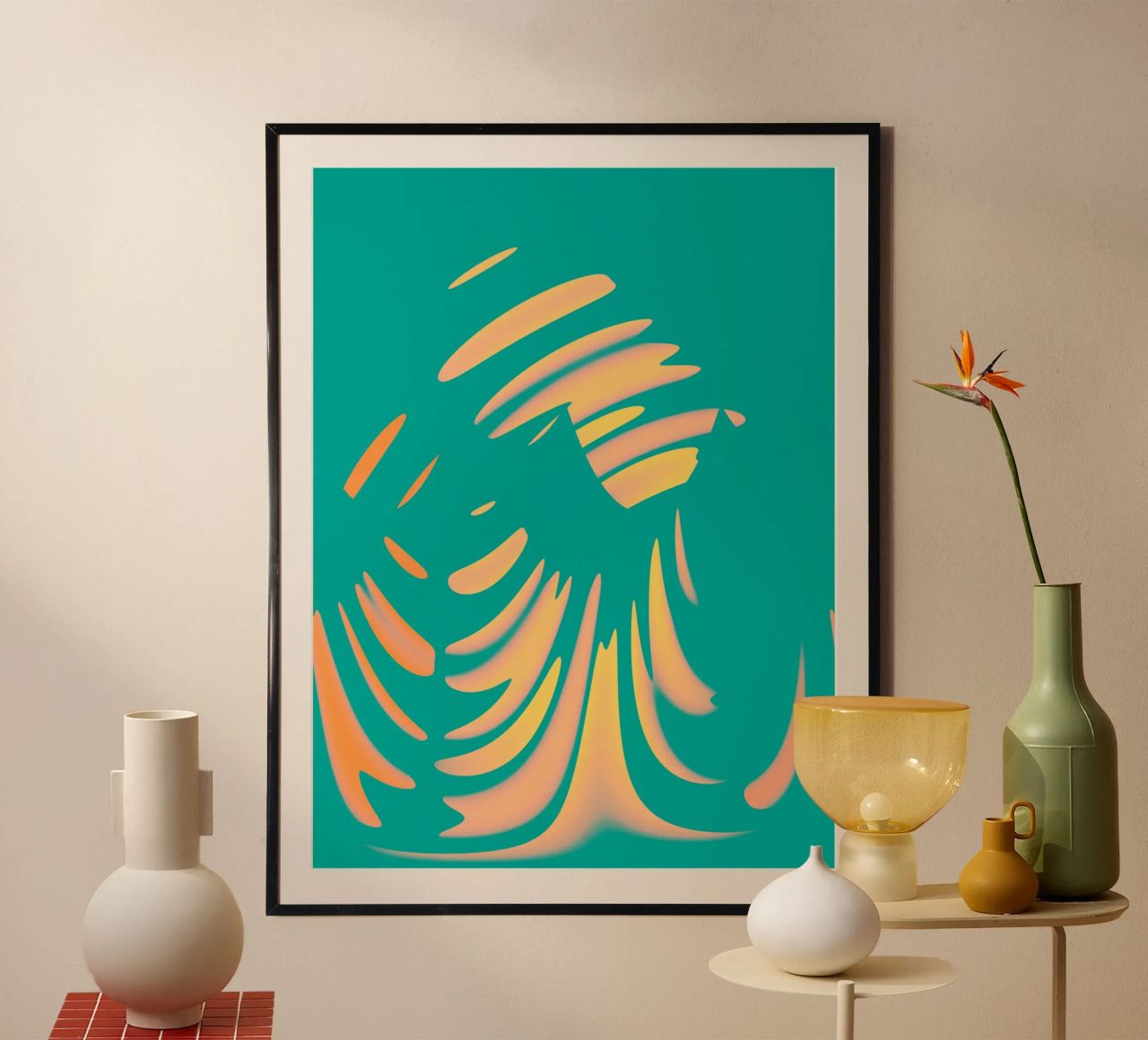 Abstract dynamic pastel-coloured wave pattern hahnemühle by Something for you