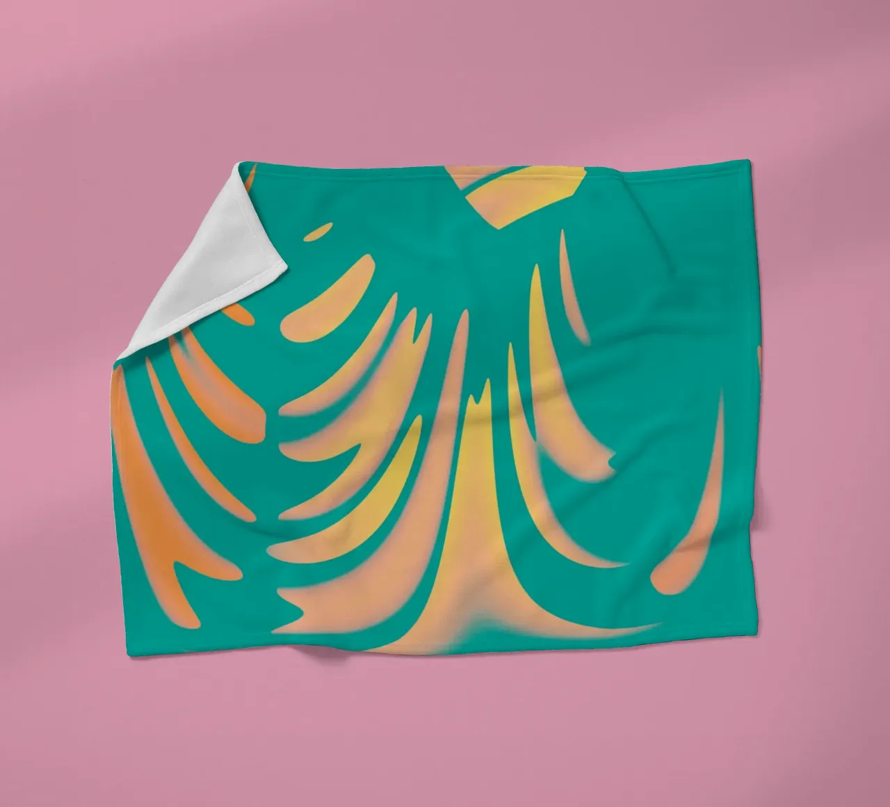 Abstract dynamic pastel-coloured wave pattern fleece blanket by Something for you