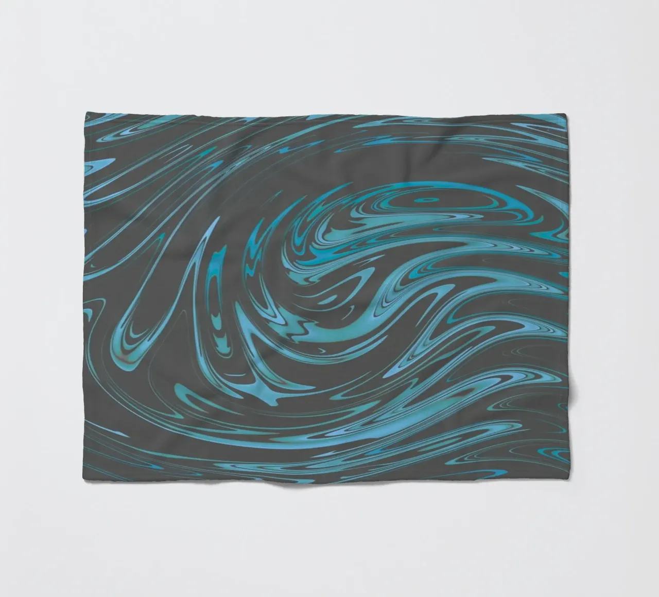 Abstract dynamic grey blue wave pattern fleece blanket by Something for you