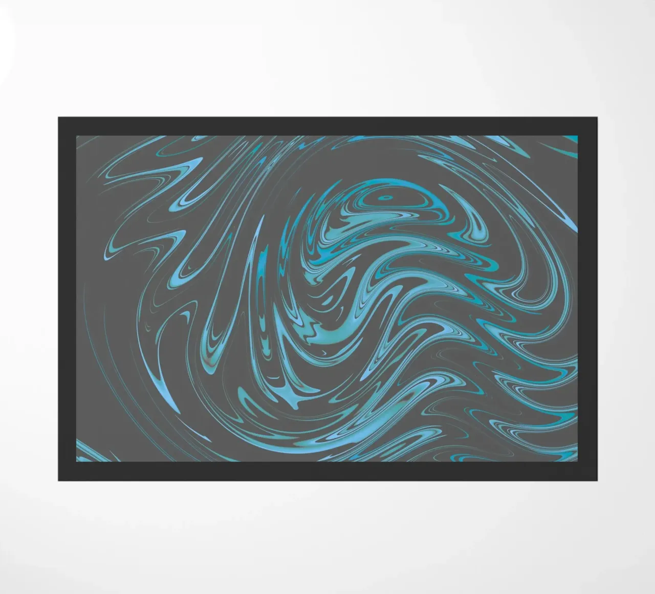 Abstract dynamic grey blue wave pattern doormat by Something for you