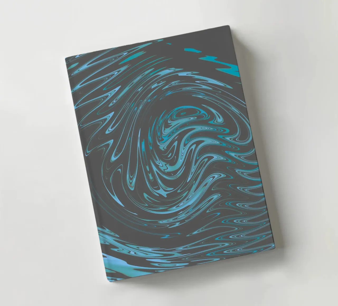 Abstract dynamic grey blue wave pattern notebook by Something for you