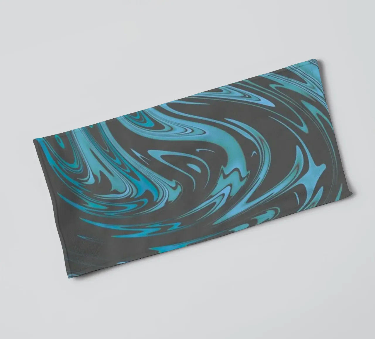 Abstract dynamisch grijs blauw golfpatroon badhanddoek van Something for you