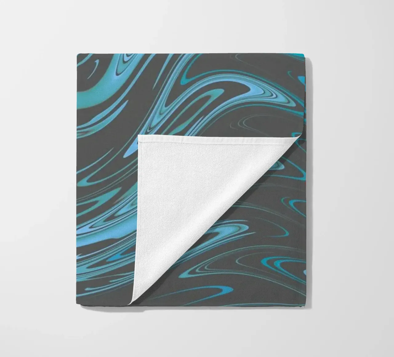 Abstract dynamic grey blue wave pattern beach towel by Something for you