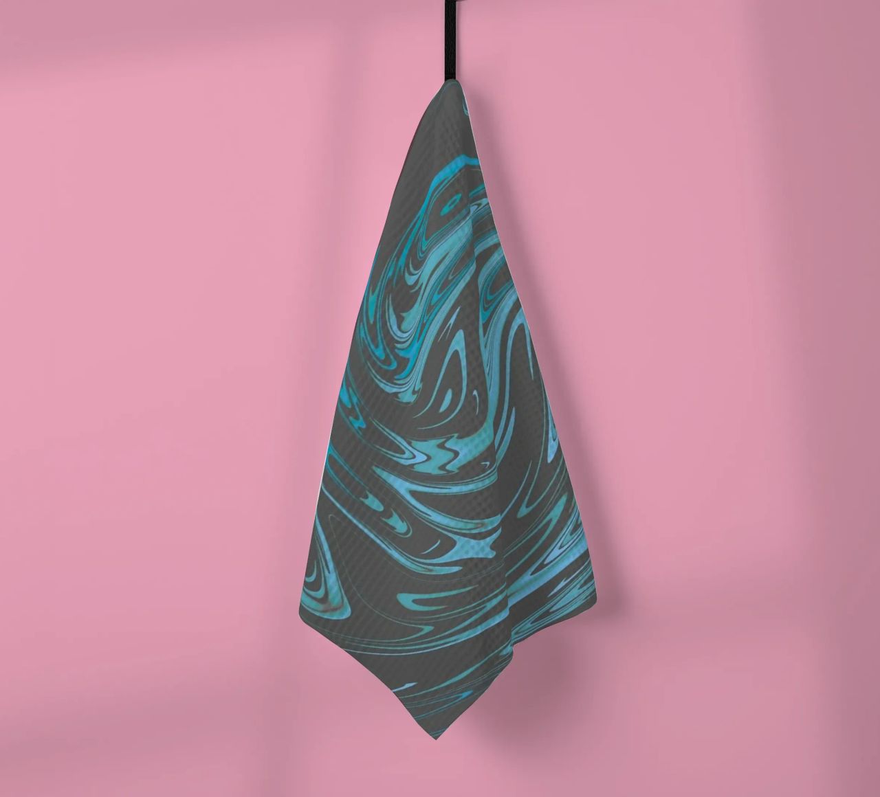Modello di onda astratta dinamica grigio-blu canovaccio da cucina da Something for you