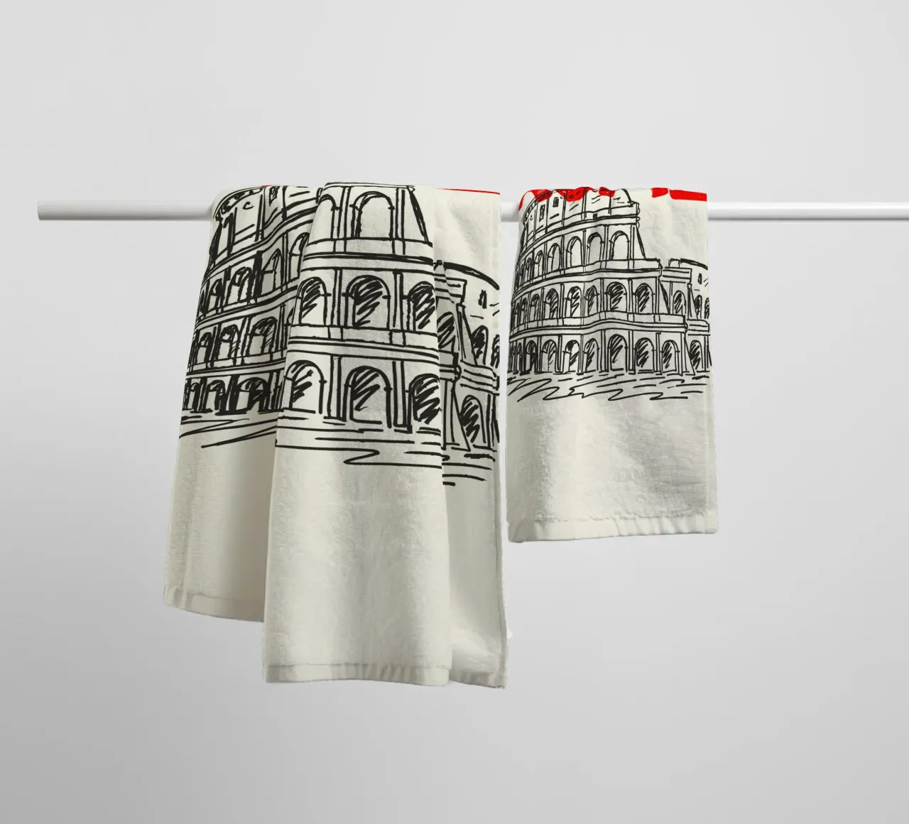 Roman Red & Ruins toalla de baño de MOOODZART