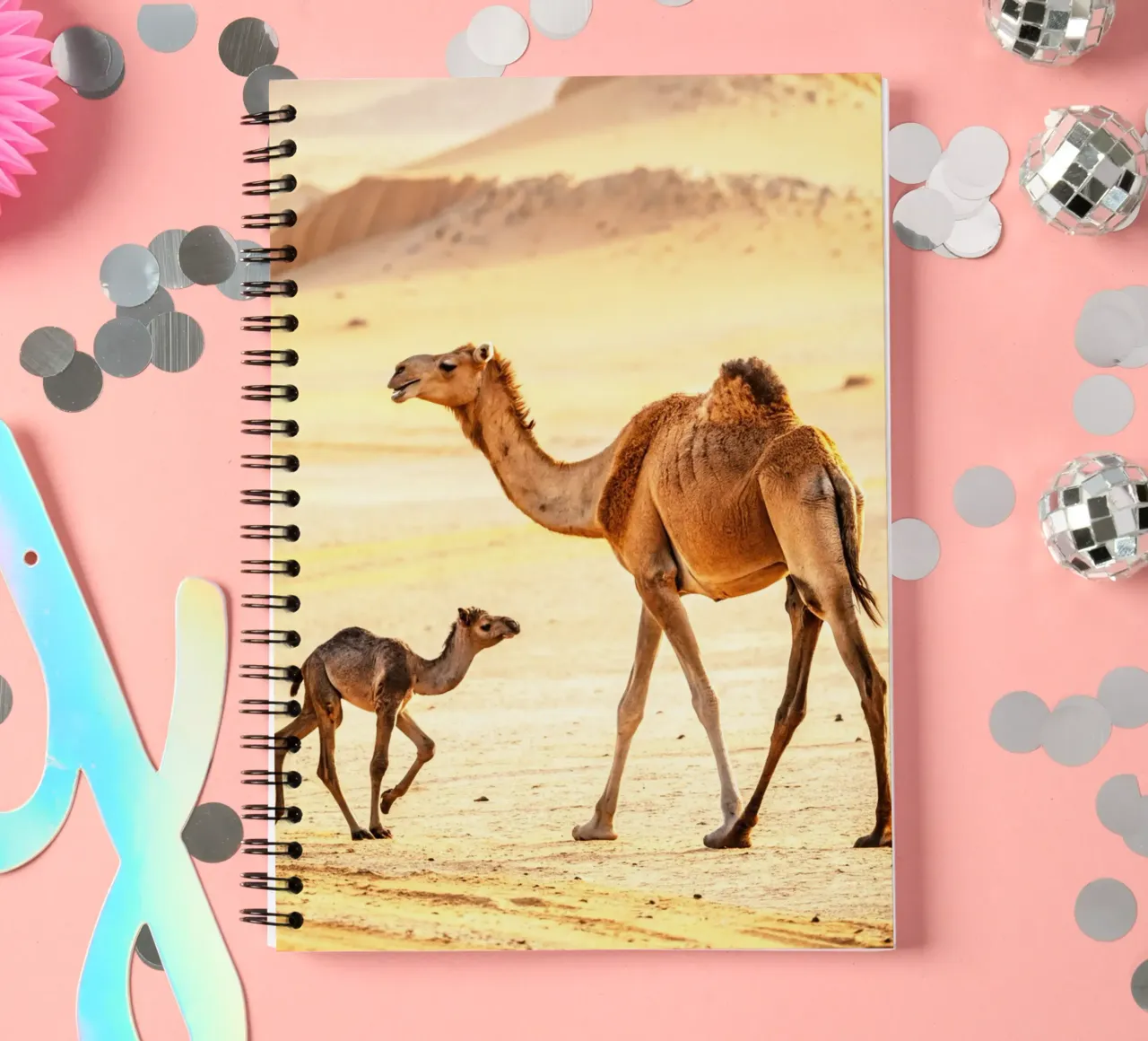 baby camel and mom spiral notebook by syabiqo
