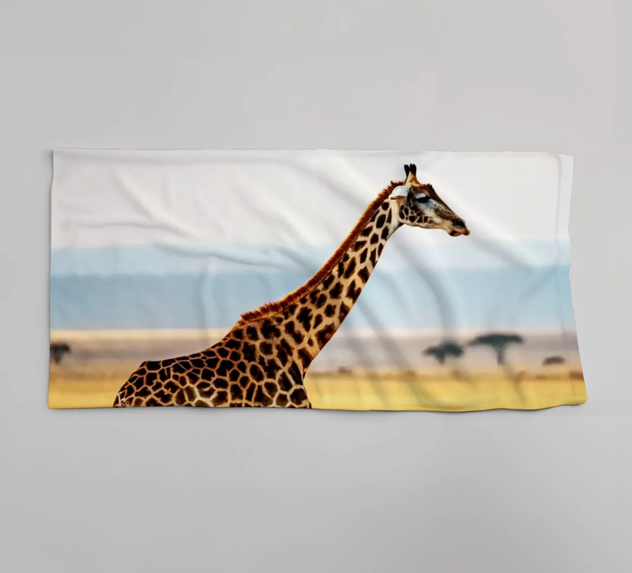 baby giraffe and mom towel by syabiqo