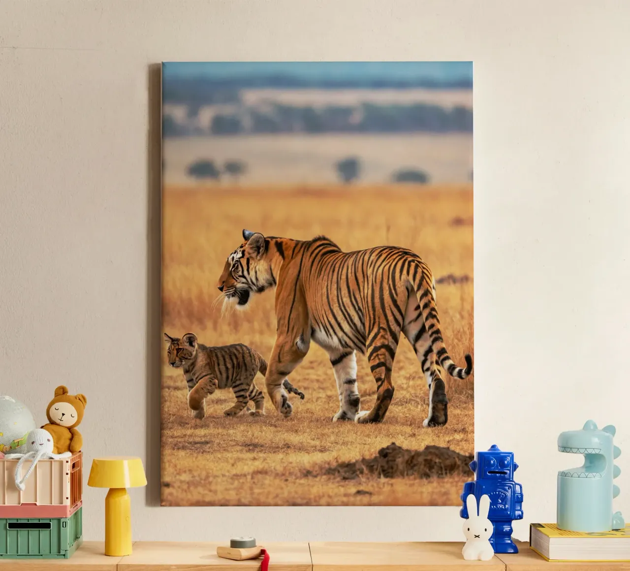 babytijger en moeder canvas met Baklijst van syabiqo