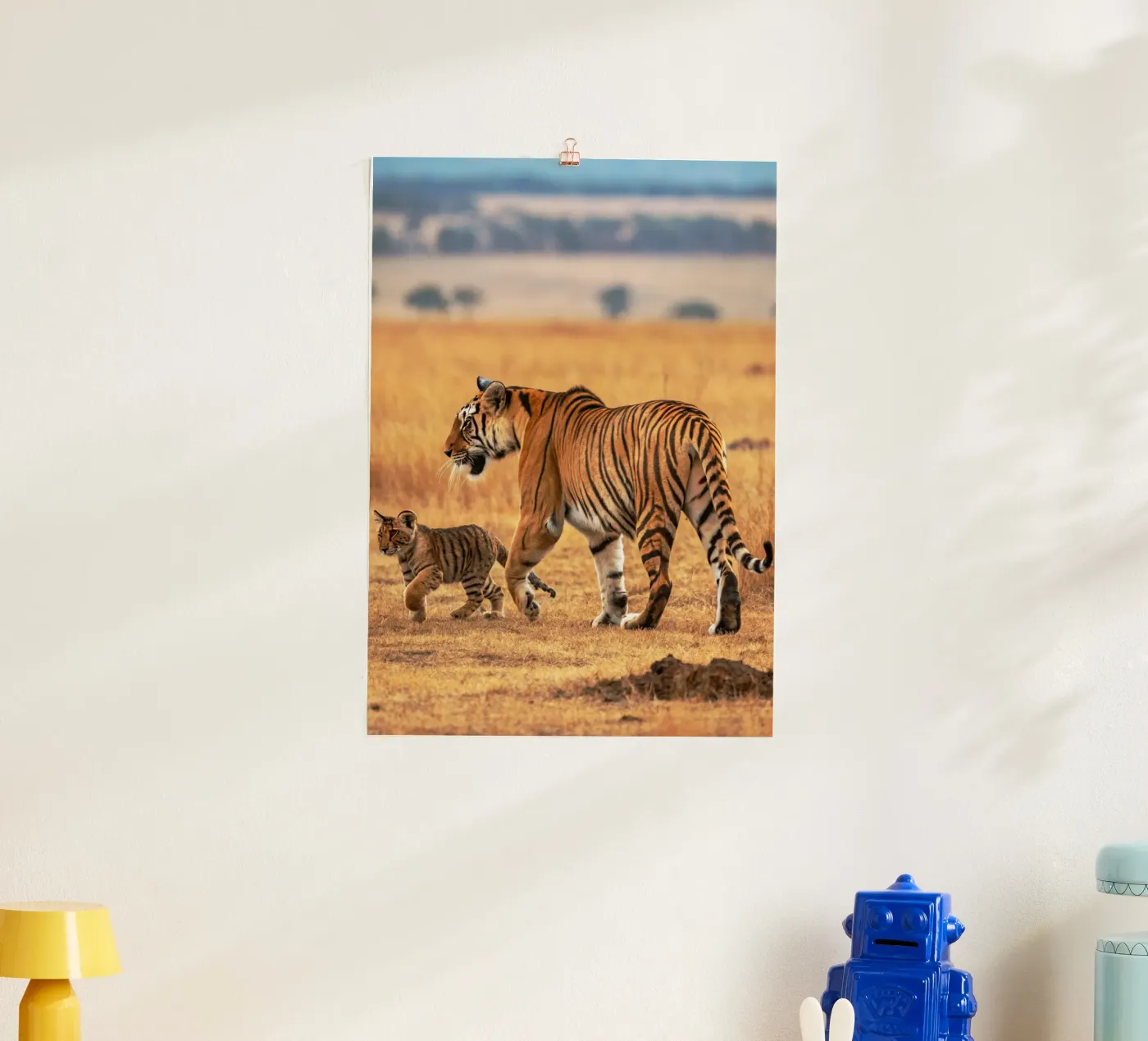 baby tiger and mom poster van syabiqo