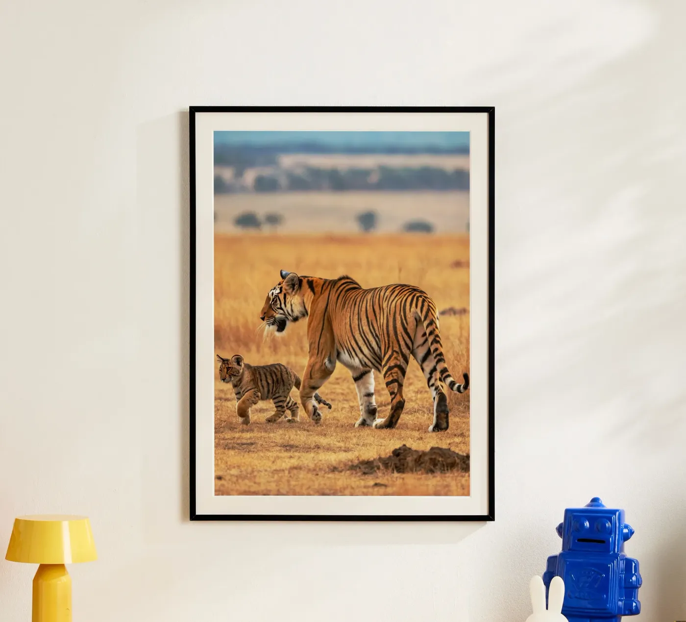 baby tiger and mom poster van syabiqo