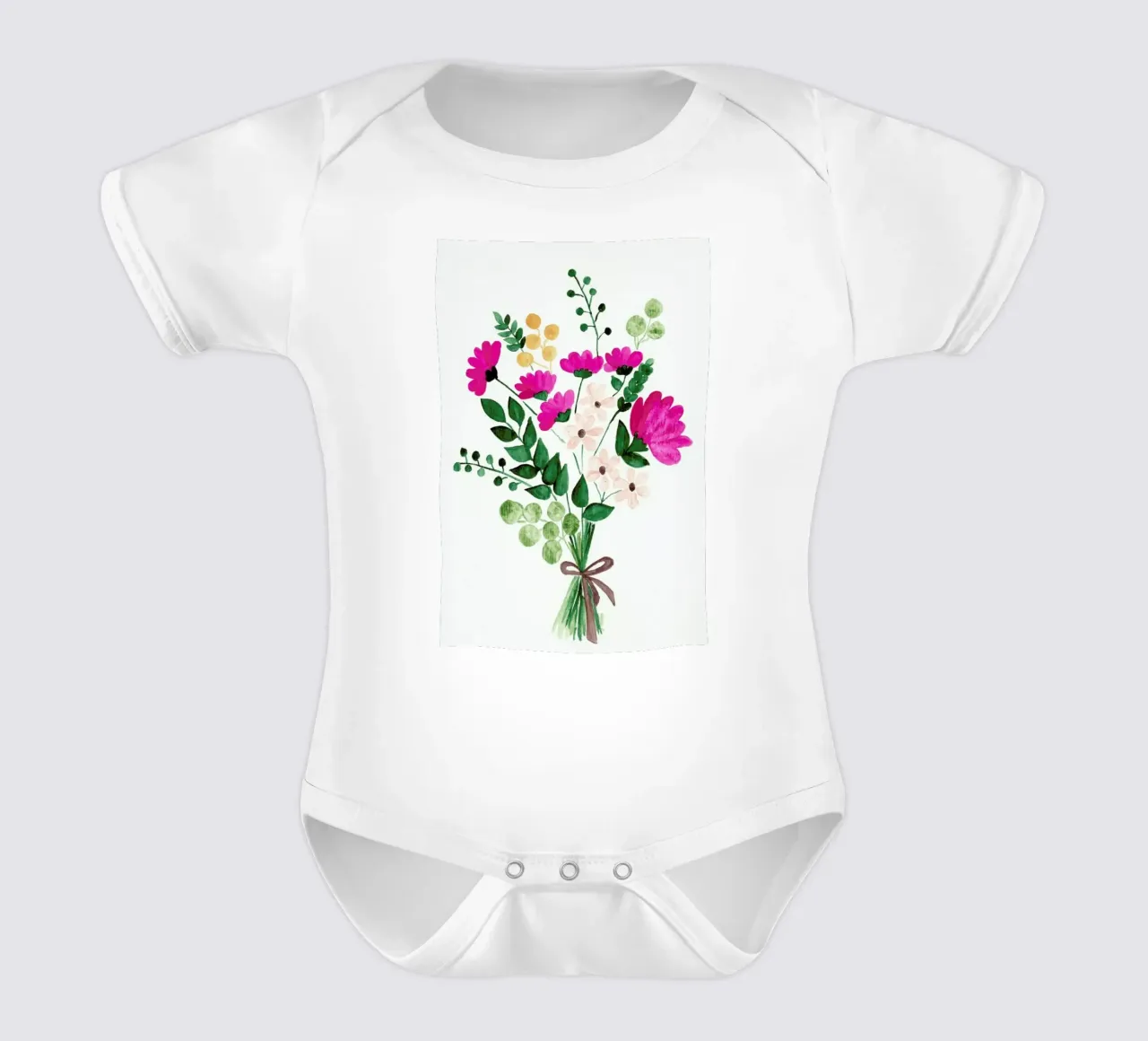 Bouquet short-sleeve baby romper by Nathys_illustration