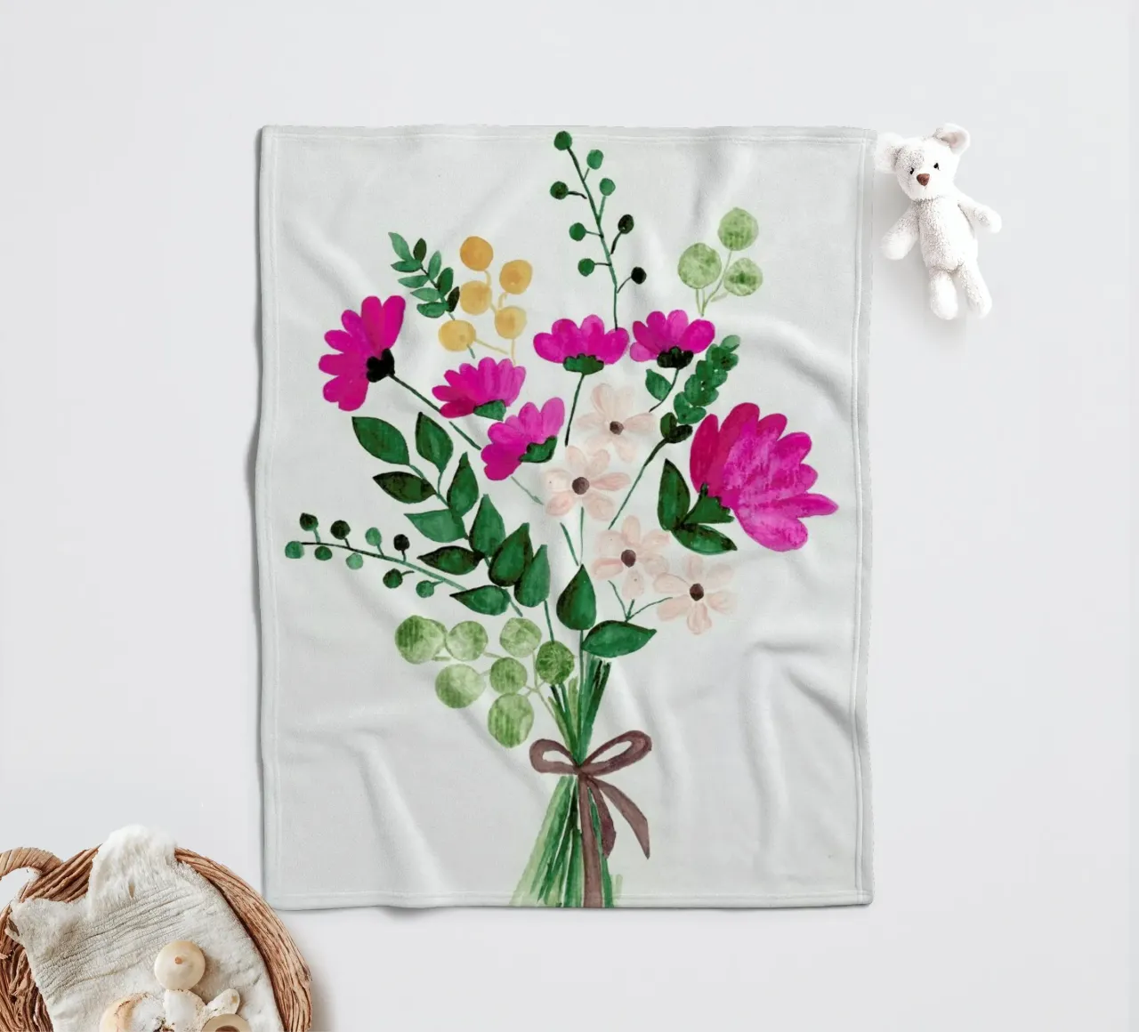 Bouquet fleece blanket by Nathys_illustration