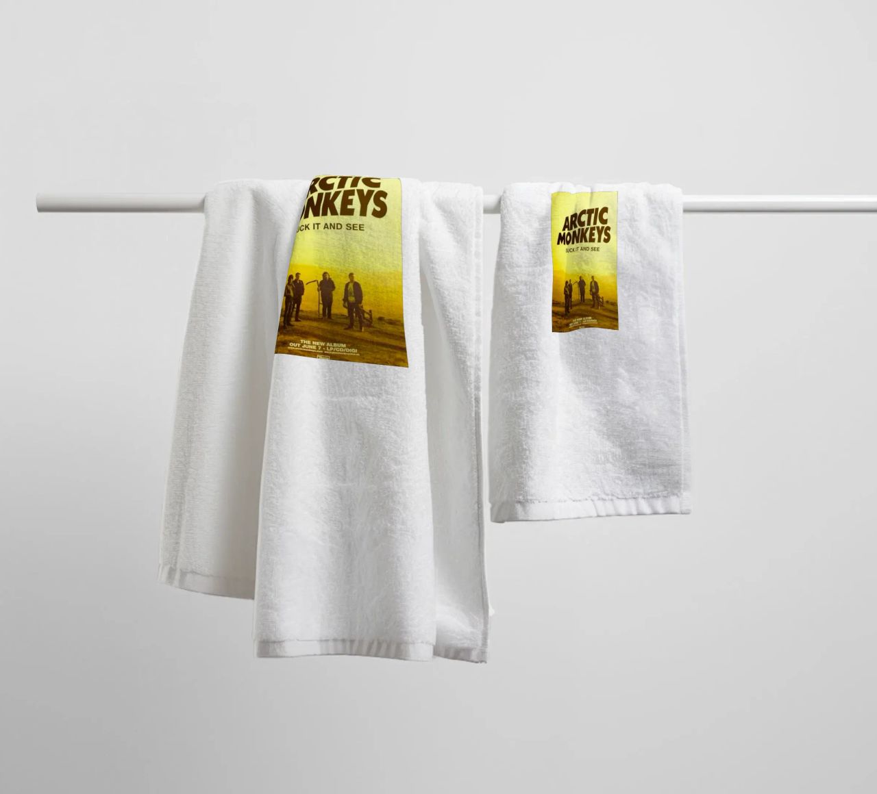 Suck It and See Flayer Artic Monkeys towel by Music Life