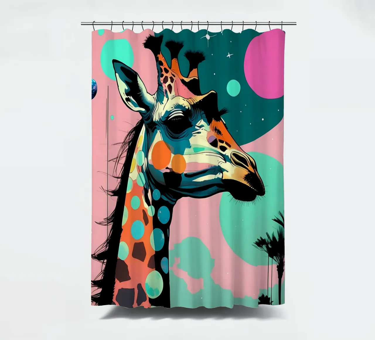 Giraffe_Style_D_1 Duschvorhang von Tierisch bunt by LK