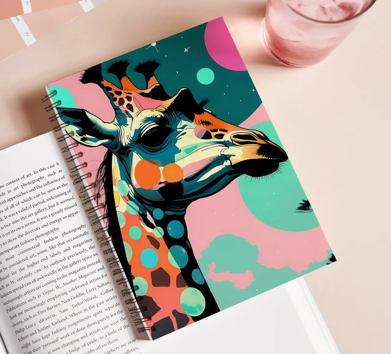 Giraffe_Style_D_1 spiral notebook by Tierisch bunt by LK
