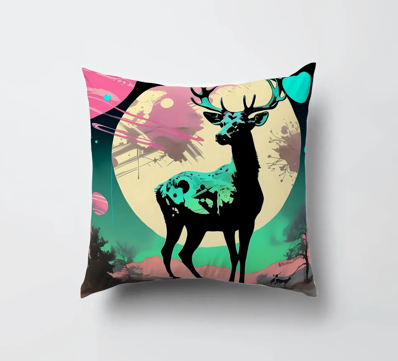 Cervo_Stile_D_2 cuscino da Tierisch bunt by LK
