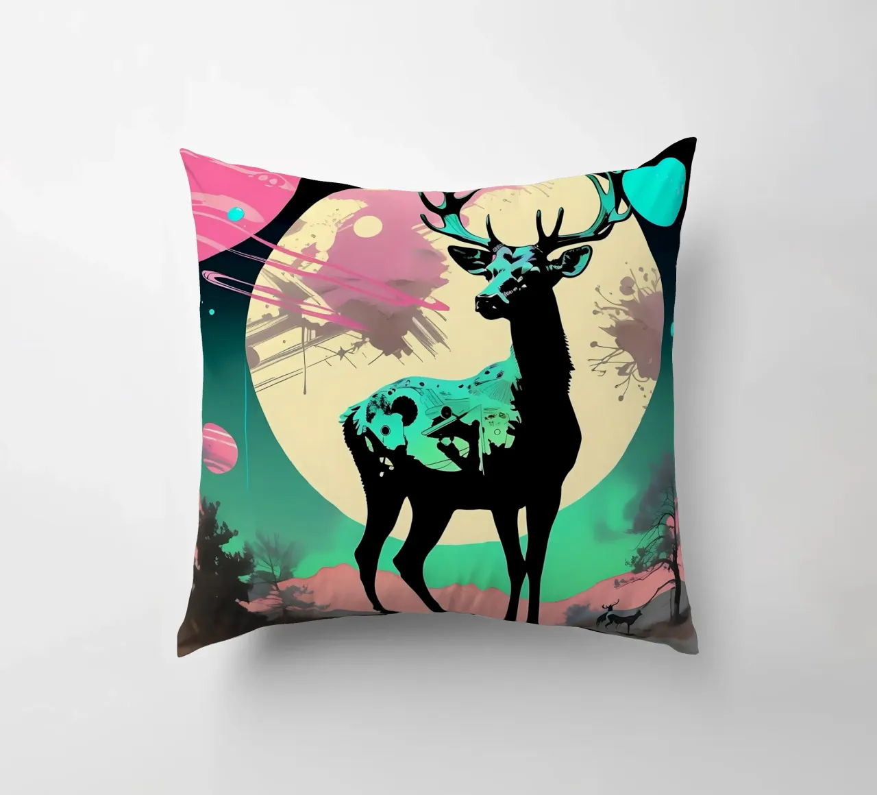 Cervo_Stile_D_2 cuscino da Tierisch bunt by LK