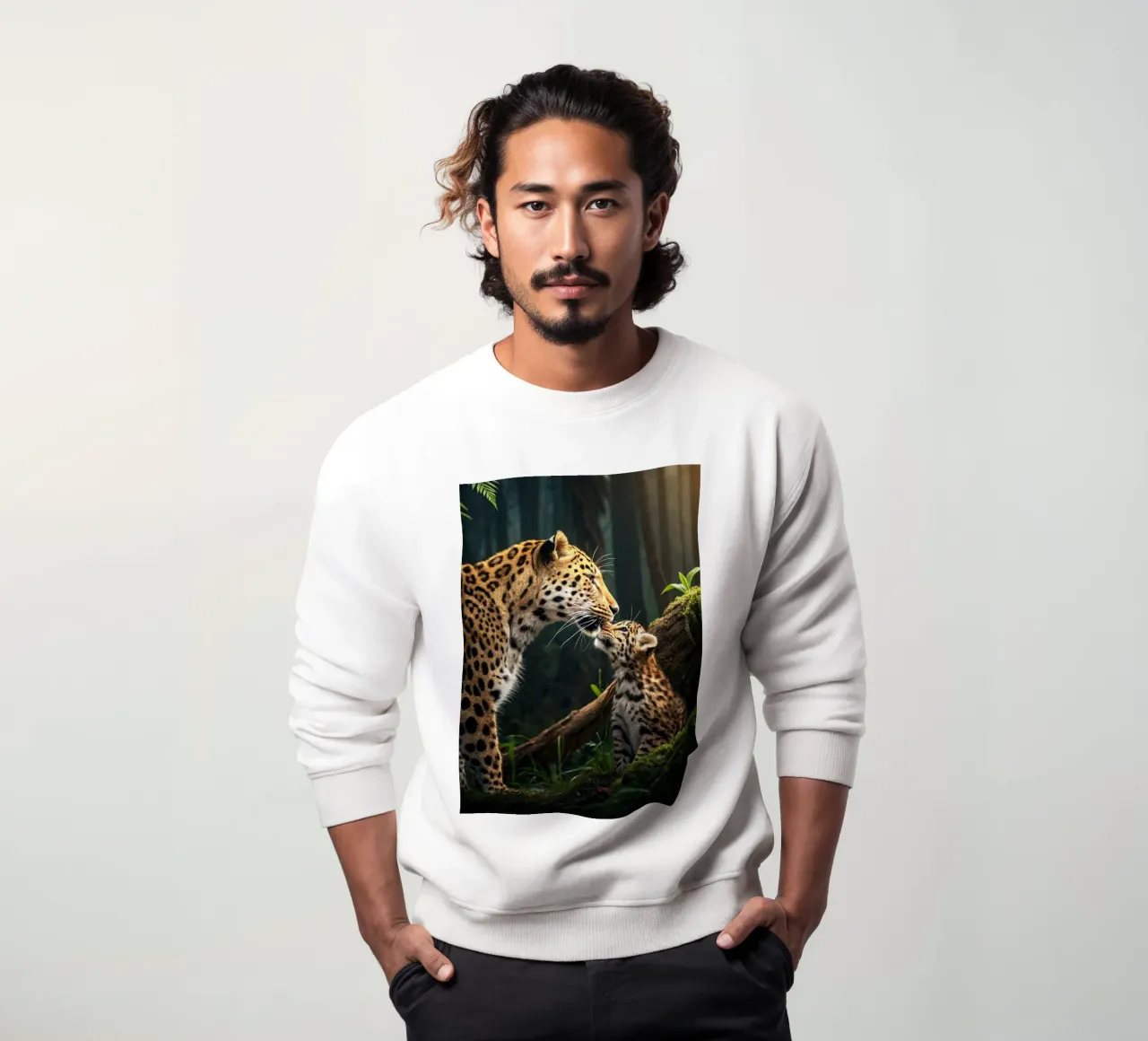 Tigre e cucciolo di tigre nella foresta felpa da syabiqo
