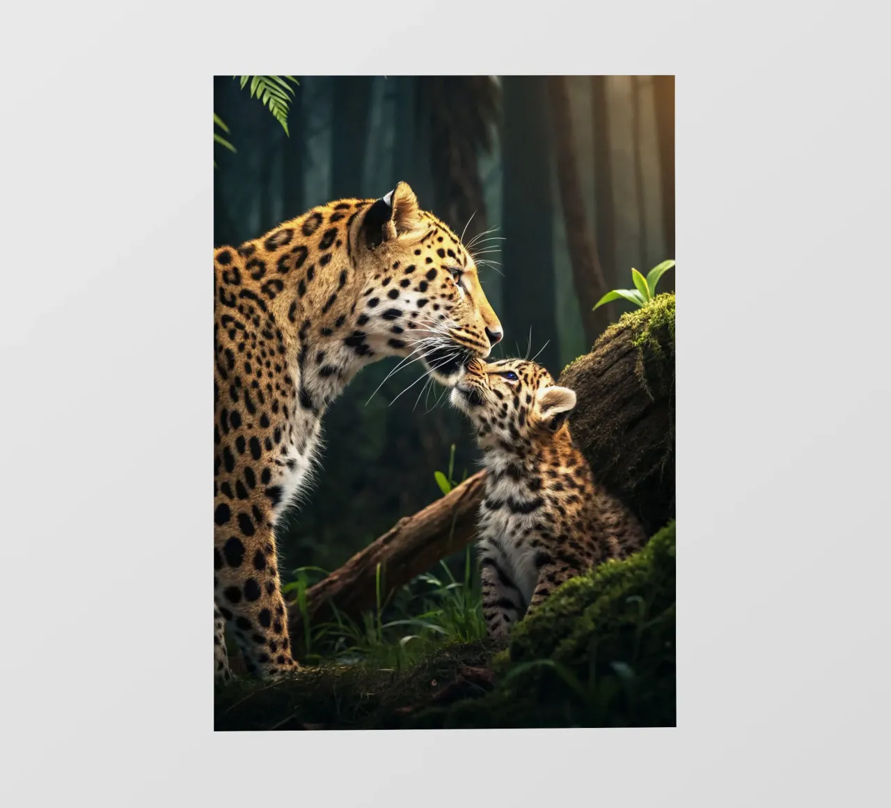 Tigre e cucciolo di tigre nella foresta telo in pvc da syabiqo