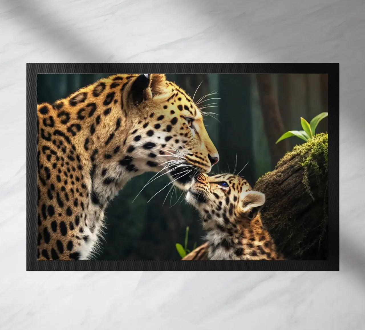 Tigre e cucciolo di tigre nella foresta zerbino da syabiqo