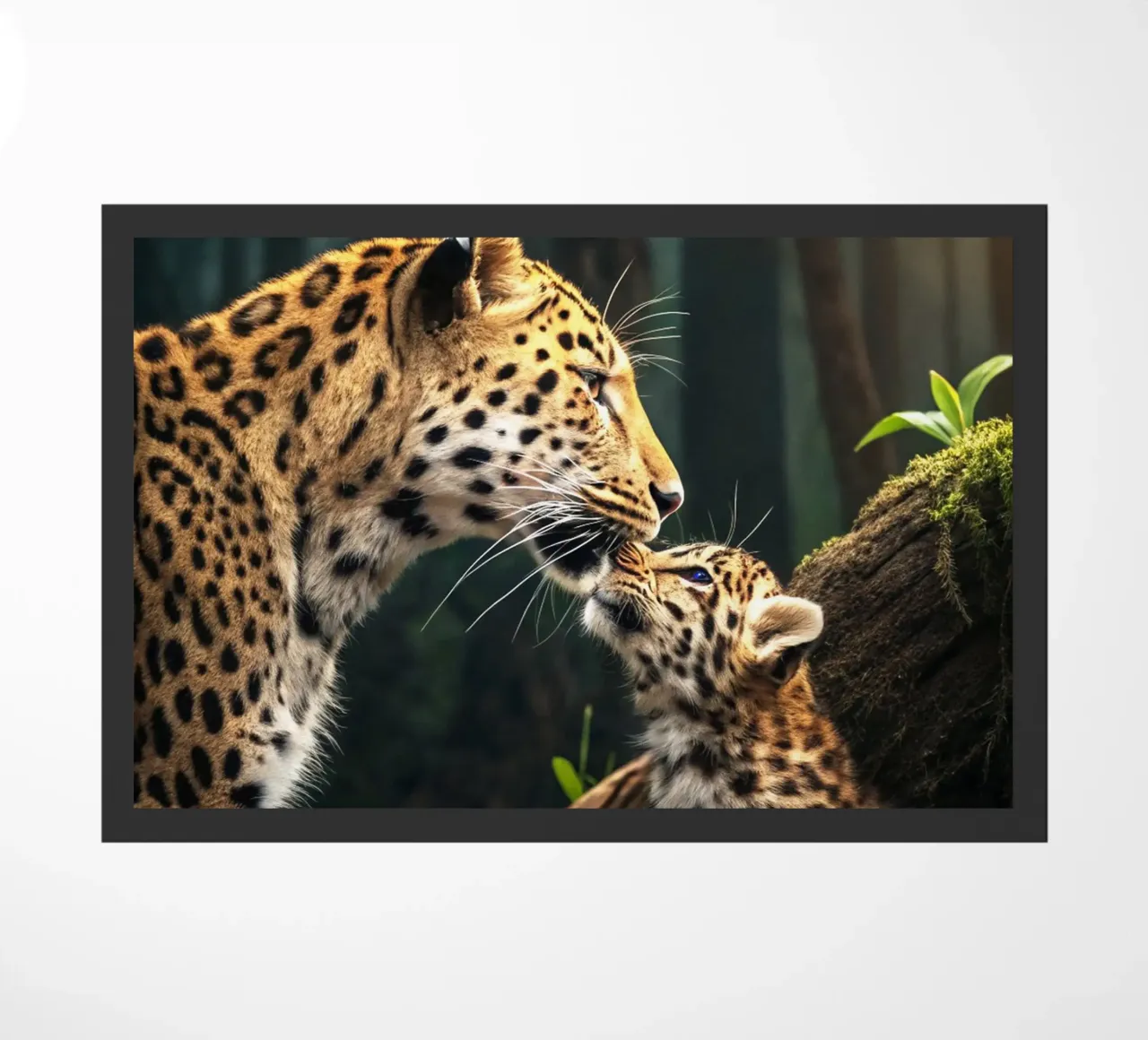 Tigre e cucciolo di tigre nella foresta zerbino da syabiqo
