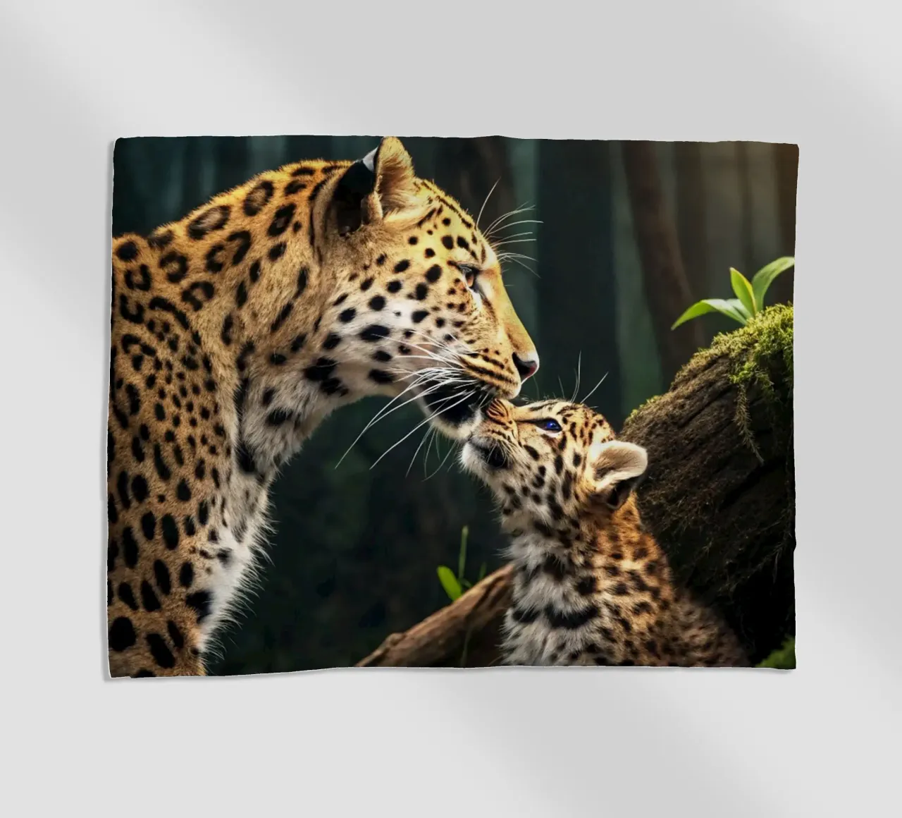Tigre e cucciolo di tigre nella foresta telo mare da syabiqo