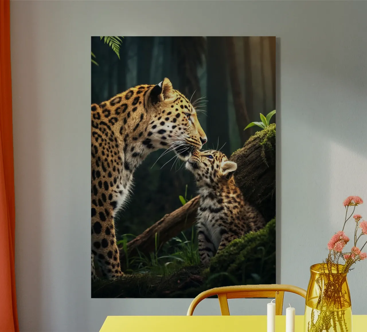 Tigre e cucciolo di tigre nella foresta plexiglass da syabiqo