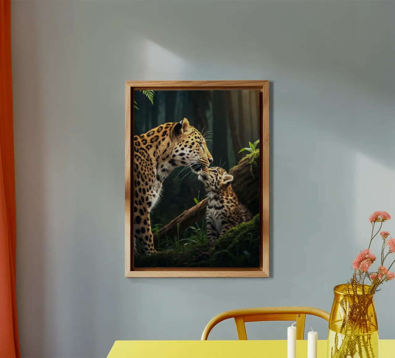 Tigre e cucciolo di tigre nella foresta alluminio dibond da syabiqo