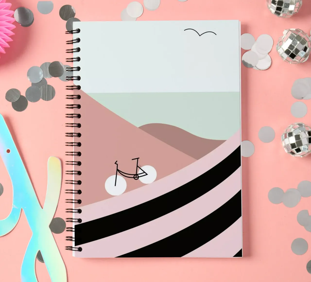 Lonely Bike spiral notebook by Linda Gobeta